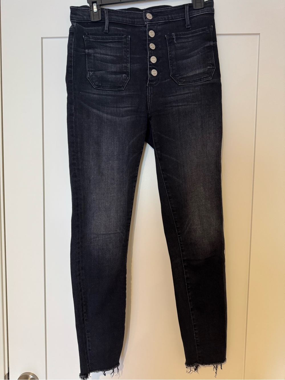 Black Orchid Women's Black Button-Fly Skinny Jeans